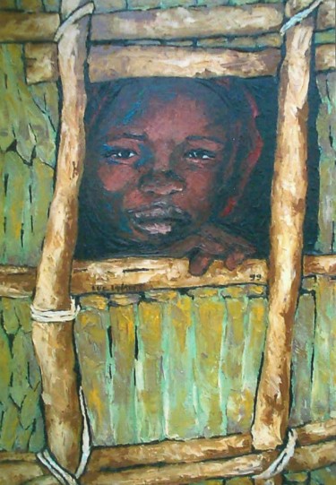 Peinture intitulée "La misère" par Luc Lavroff, Œuvre d'art originale, Huile