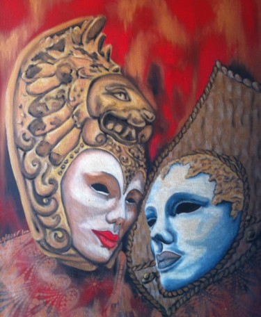 Peinture intitulée "Androgines" par Luc Lavroff, Œuvre d'art originale