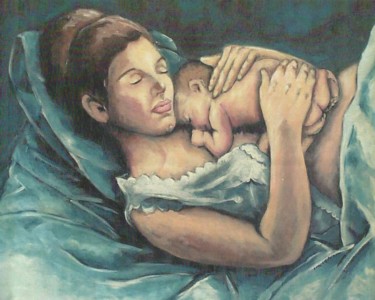 Peinture intitulée "La nativité" par Luc Lavroff, Œuvre d'art originale