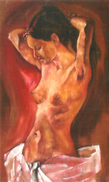 Peinture intitulée "Devant la glace" par Luc Lavroff, Œuvre d'art originale