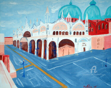 Piazza San Marco Peinture intitulée "Piazza San Marco" par Aurelio Nicolazzo, Œuvre d'art originale, Huile