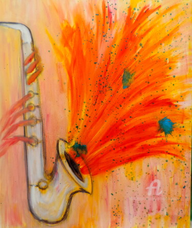 「Saxo musical」というタイトルの絵画 Jean-Michel Liewigによって, オリジナルのアートワーク, その他