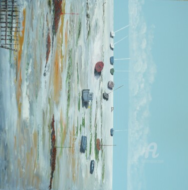 Peinture intitulée "L'attente" par Bernard Cahue, Œuvre d'art originale, Huile