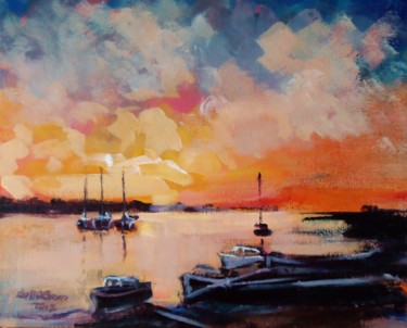 Pintura titulada "Malahide  Estuary M…" por Bill O'Brien, Obra de arte original, Oleo