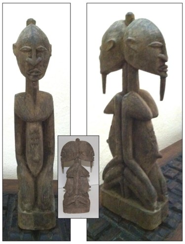 Artisanat intitulée "Jumeaux Dogon" par Luc Lavroff, Œuvre d'art originale