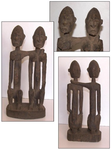 Artisanat intitulée "Couple Dogon" par Luc Lavroff, Œuvre d'art originale