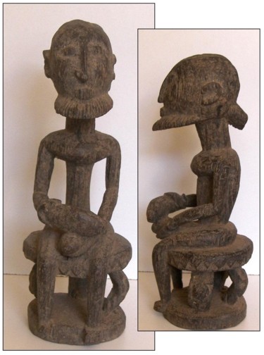 Artisanat intitulée "Couple Dogon" par Luc Lavroff, Œuvre d'art originale