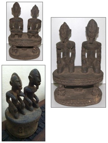 Artisanat intitulée "Couple Dogon" par Luc Lavroff, Œuvre d'art originale