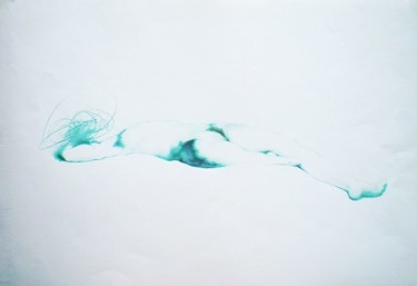 Dibujo titulada "Cuerpo en verde" por Aldo Ciccione Chacal, Obra de arte original