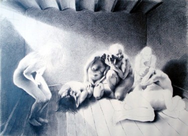 Dibujo titulada "Claustros 12" por Aldo Ciccione Chacal, Obra de arte original