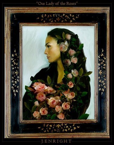 Painting titled ""Lady of the Roses"" by John Mark, Original Artwork