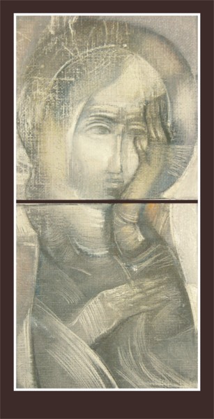 Painting titled "Contemplation-minia…" by Slav Krivoshiev, Original Artwork