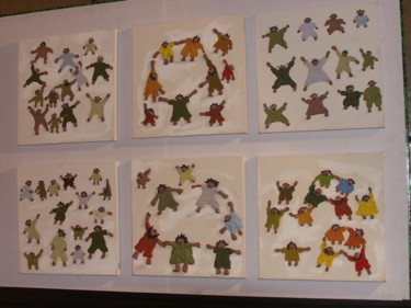 Peinture intitulée "en mouvement" par Jennifer Apaloo Kingslove, Œuvre d'art originale