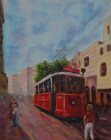 Peinture intitulée "Beyoğlu Hatırası (M…" par Erdal Bölükbaşı, Œuvre d'art originale, Huile