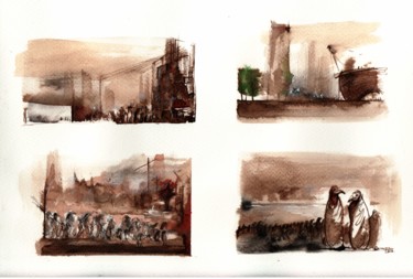Dessin intitulée "Le grand départ" par Julien Jomard, Œuvre d'art originale