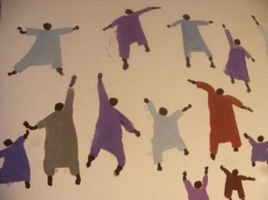 Peinture intitulée "en mouvement 3 déta…" par Jennifer Apaloo Kingslove, Œuvre d'art originale