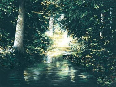 Painting titled "Souces of Lyna Rive…" by Swiatecki Marek, Original Artwork, Oil
