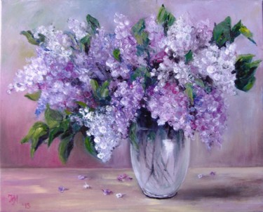 Painting titled "Lilac" by Nina Mitkova, Original Artwork, Oil