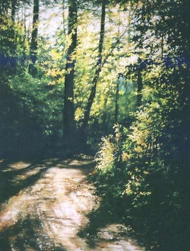 Painting titled "Road to Kortowo" by Swiatecki Marek, Original Artwork, Oil