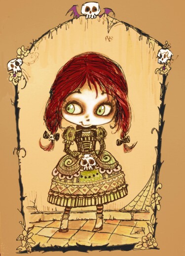 Ghost gothic Lolita 图画 标题为“Ghost gothic Lolita” 由Pilar Agrelo Art, 原创艺术品, 其他