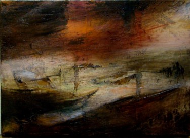 Peinture intitulée "Epave en repos" par Julien Jomard, Œuvre d'art originale