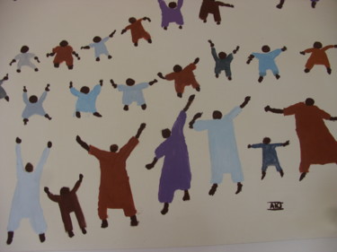 Peinture intitulée "en mouvement 3 déta…" par Jennifer Apaloo Kingslove, Œuvre d'art originale