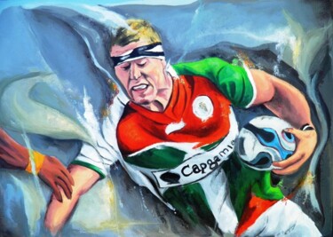 Ζωγραφική με τίτλο "Maillot de rugby po…" από Jean-Luc Lopez, Αυθεντικά έργα τέχνης
