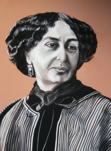 绘画 标题为“George SAND Portrait” 由Catherine Wernette, 原创艺术品, 粉彩