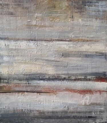 Peinture intitulée "plage a marée basse" par Sophie Dumont, Œuvre d'art originale, Huile Monté sur Châssis en bois