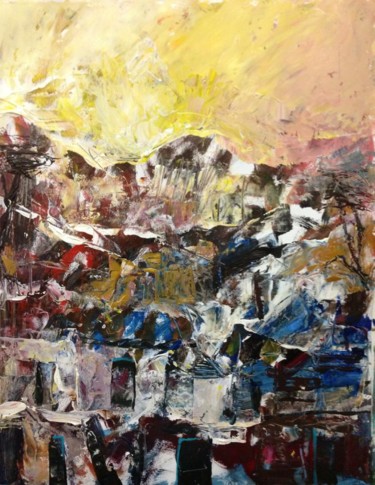 Peinture intitulée "Entre Ciel et terre…" par Dibasar, Œuvre d'art originale, Huile
