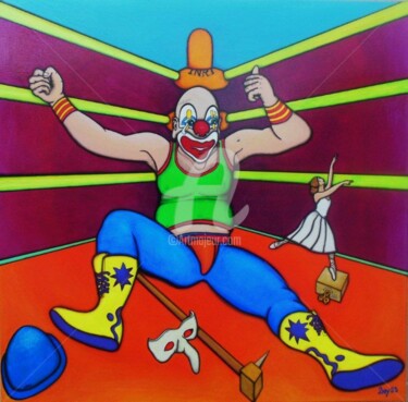 Peinture intitulée "Et hop ma puce !!!…" par Denis Michel (2nyss), Œuvre d'art originale, Huile