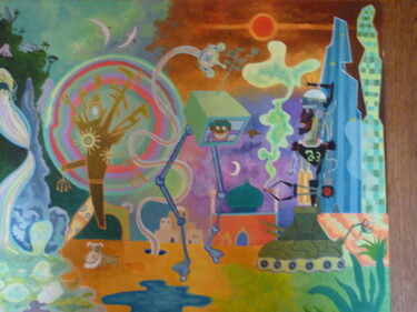 Pintura titulada "Actualisation" por Fabrice Derat, Obra de arte original, Oleo