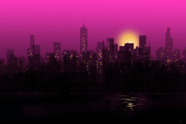 Arts numériques intitulée "New York 1 - Série…" par Gérard Esquerre, Œuvre d'art originale, Peinture numérique