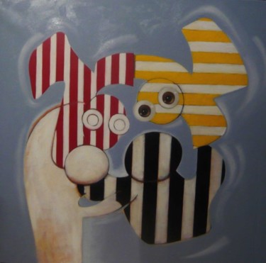 Peinture intitulée "Le choc des civilis…" par Pascal Buffard, Œuvre d'art originale, Huile