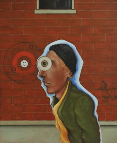 Peinture intitulée "c'est arrivé sous v…" par Pascal Buffard, Œuvre d'art originale, Huile