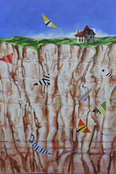 Peinture intitulée "Falaise" par Pascal Buffard, Œuvre d'art originale, Huile