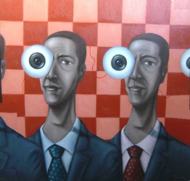 Peinture intitulée "Connected" par Pascal Buffard, Œuvre d'art originale, Huile