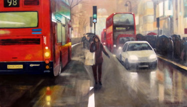 Painting titled "London" by Ans Van Der Linden, Original Artwork, Acrylic