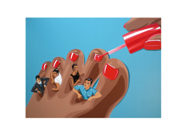 Lithographie " Ah les vacances... " Digital Arts titled "Lithographie " Ah l…" by Ann'Soco, Original Artwork, Home Décor