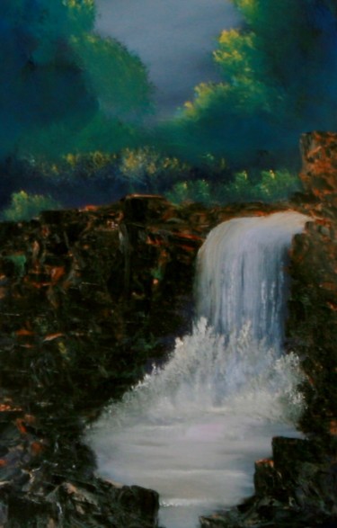 Painting titled "River Falls" by David Snider, Original Artwork