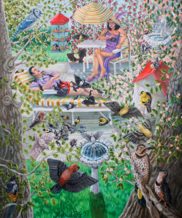 Peinture intitulée "Être aux petits ois…" par Nathalitay, Œuvre d'art originale, Autre