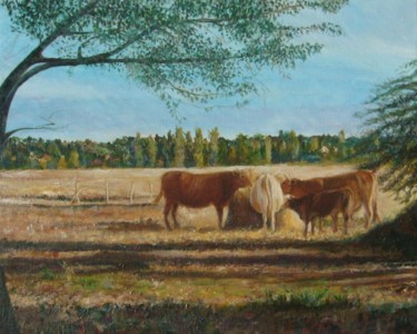 「Vaches.Peinture ori…」というタイトルの絵画 Nicole Hittema-Martineauによって, オリジナルのアートワーク
