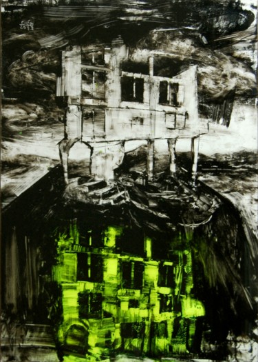 Peinture intitulée "Paysage -où nous ét…" par Frhégo, Œuvre d'art originale, Autre