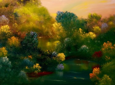 Painting titled "Bayou 2" by David Snider, Original Artwork, Oil