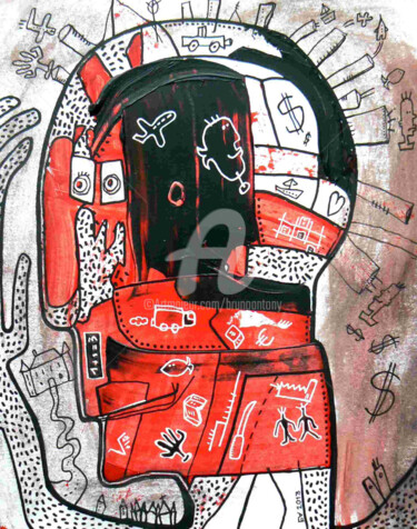 Peinture intitulée "Cyber entreprise" par Bruno Antony-Thouret (bruno antony), Œuvre d'art originale, Huile