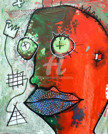 Peinture intitulée "Le corp ou l'esprit" par Bruno Antony-Thouret (bruno antony), Œuvre d'art originale, Huile