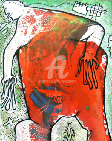Peinture intitulée "L'économie obèse" par Bruno Antony-Thouret (bruno antony), Œuvre d'art originale, Huile