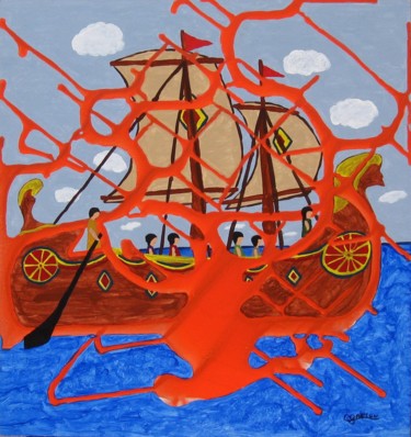 绘画 标题为“croisière” 由Claude Gascon, 原创艺术品, 丙烯