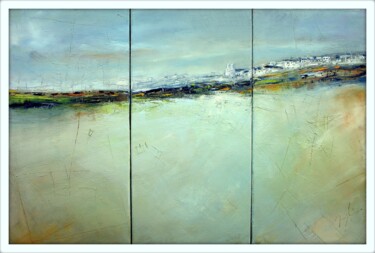 Malerei mit dem Titel "Landscape-triptyque." von Maryline Mercier, Original-Kunstwerk, Öl