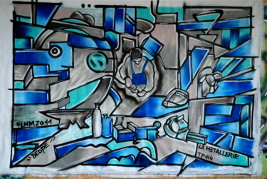 Painting titled "Le tour de la metal…" by Béopé, Original Artwork, Oil